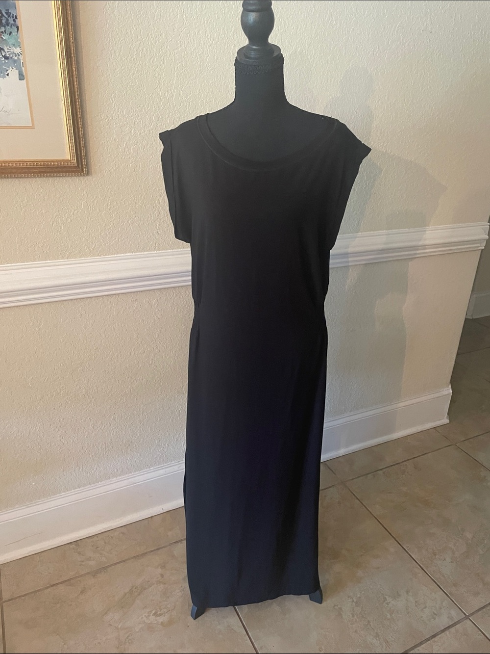 White House Black Market Black Maxi Dress — Cap Sleeve Tee Silhouette